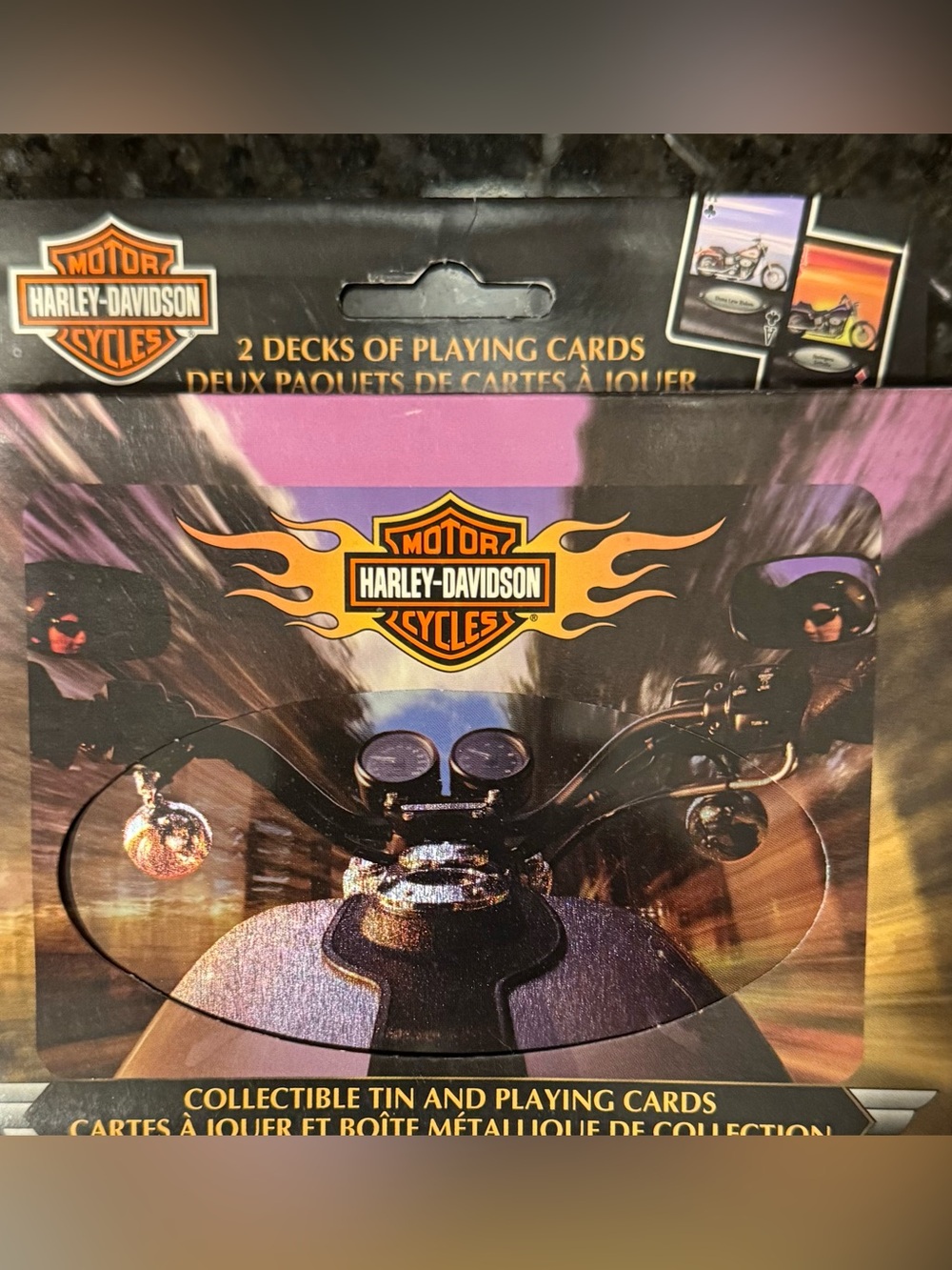 Harley Davidson Motorcycles - Vintage 2002 - Collectible Tin w 2 Decks of Cards
